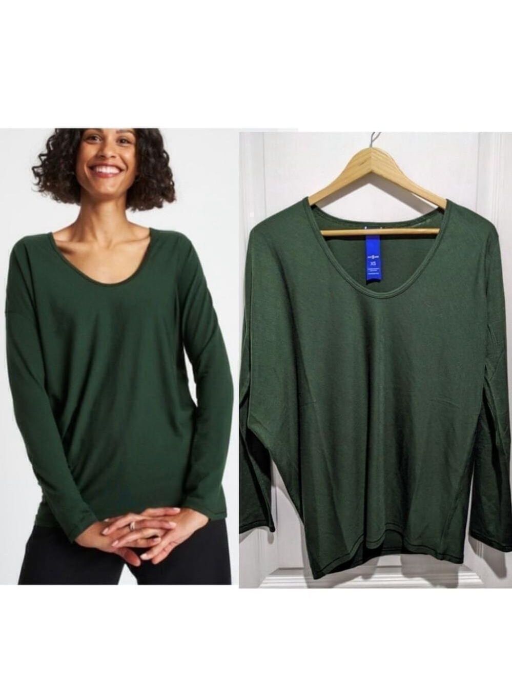 NEW Kit and Ace | Merino Wave Long Sleeve Tee in Forest Green